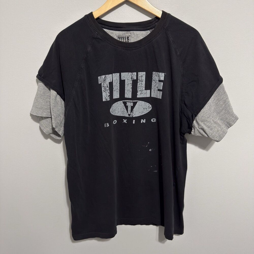 Title Boxing Shirt Mens XL Black Athletic Performance Training Tee T-Shirt Gym